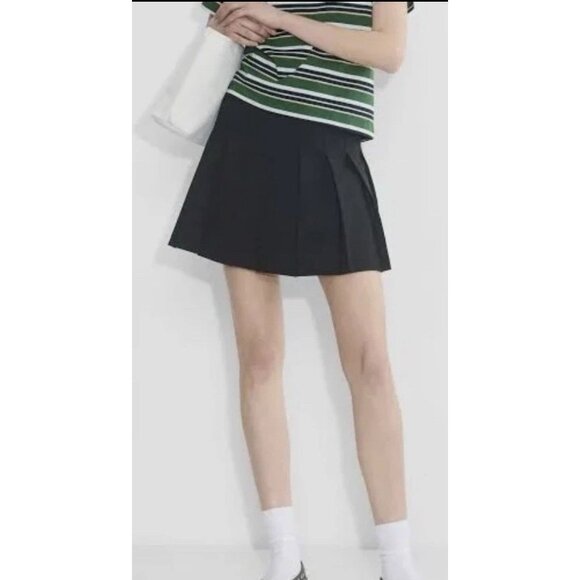Aritzia Dresses & Skirts - ARITZIA Sunday Best ☆ Olive Micro Pleated Skirt Black Size 00 NWOT Preppy Tennis